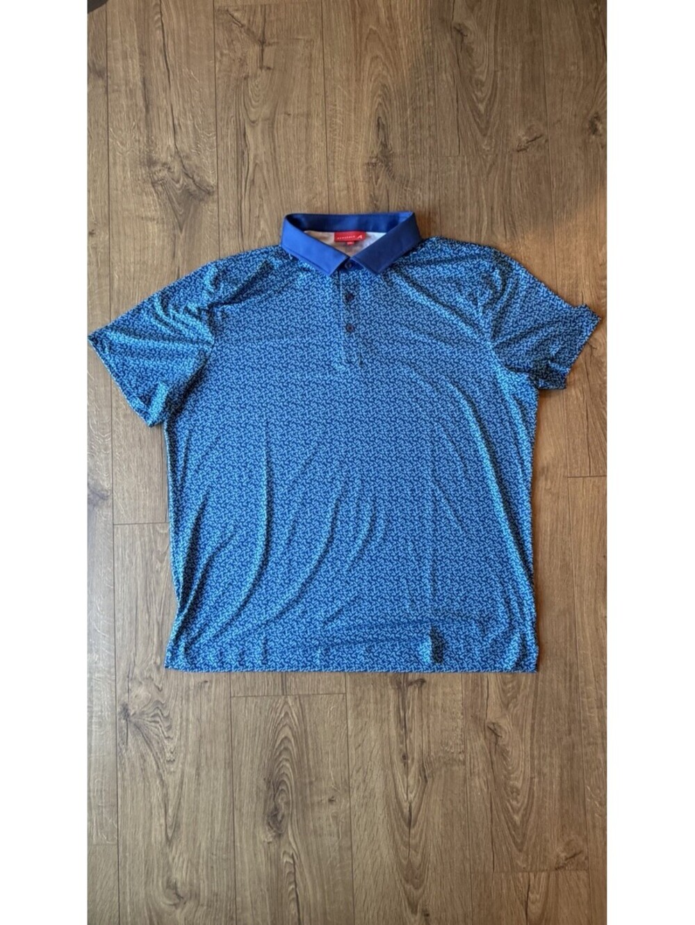 Redvanly Men’s Polo Shirt 2XL Blue Geometric Short Sleeve